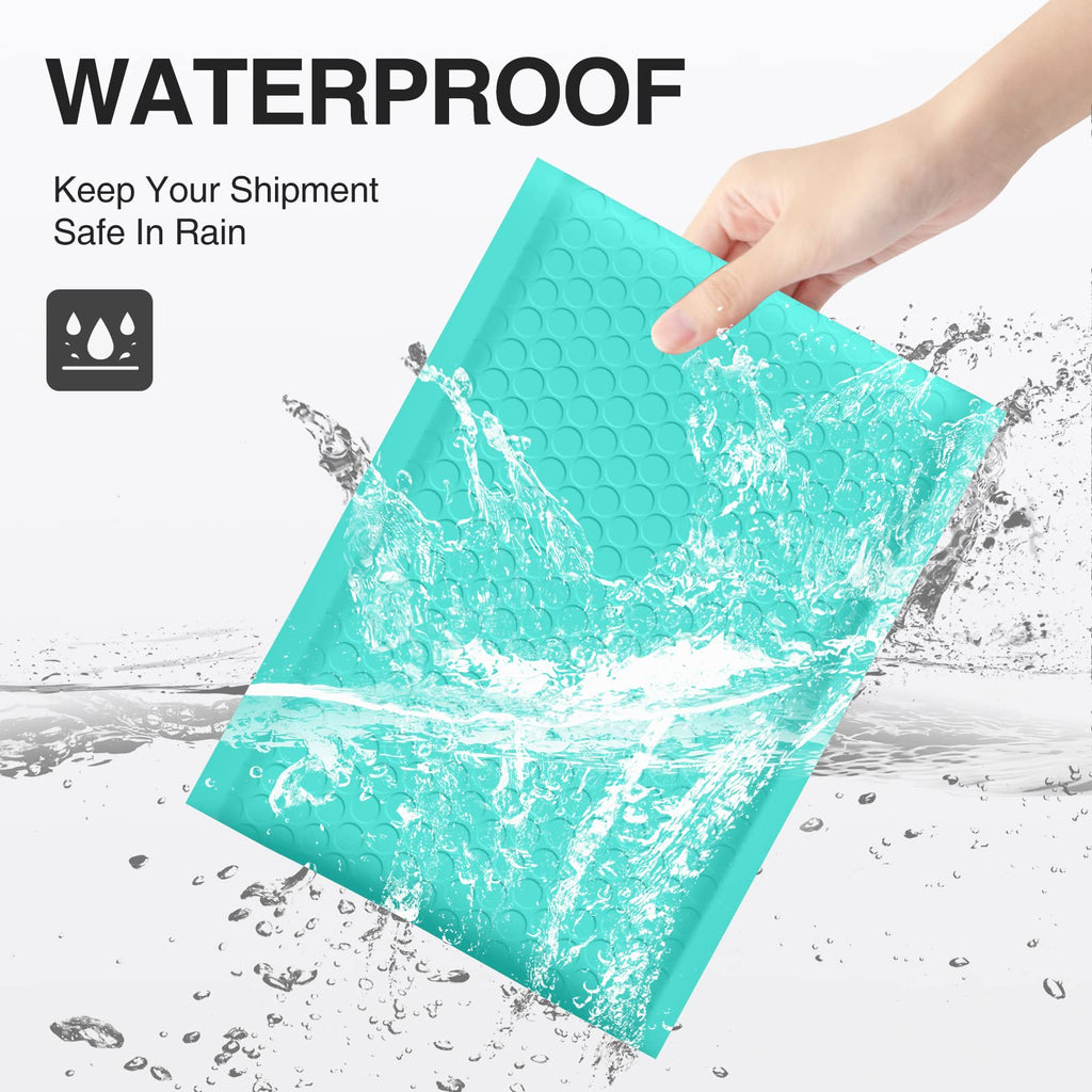 UCGOU Bubble Mailers 6x10 Inch Teal 50 Pack Usable Size 6x9 Padded Envelopes Small Business Mailing Packages Opaque Self Seal Adhesive Waterproof Boutique Shipping Bags for Jewelry Makeup Supplies