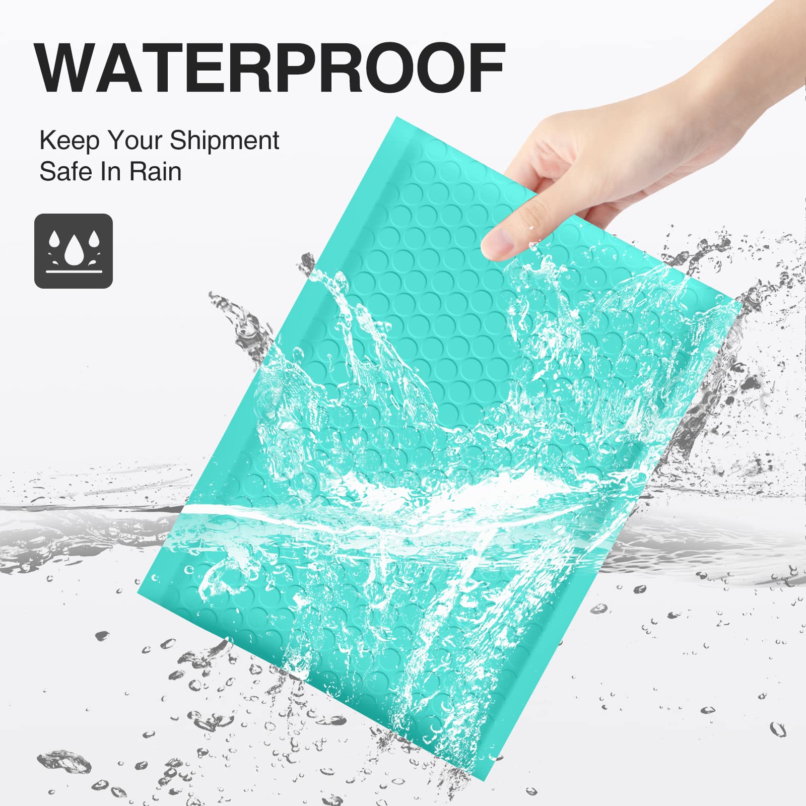 UCGOU Bubble Mailers 6x10 Inch Teal 50 Pack Usable Size 6x9 Padded Envelopes Small Business Mailing Packages Opaque Self Seal Adhesive Waterproof Boutique Shipping Bags for Jewelry Makeup Supplies