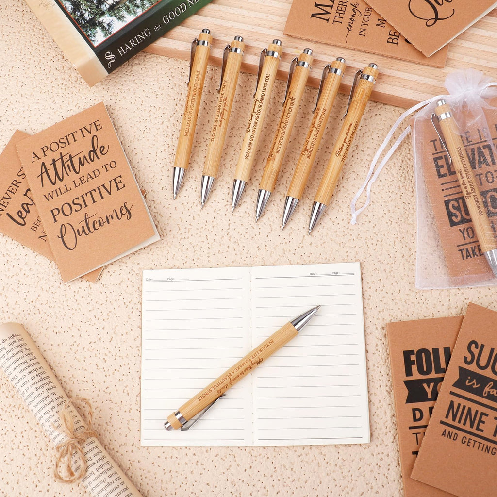 48 Pcs Inspirational Notebooks Motivational Ballpoint Pens Thank You Gifts Positive Notepad Pen Inspirational Employee Appreciation Gifts for Coworker Teacher Staff Nurse Student Back to School Gift