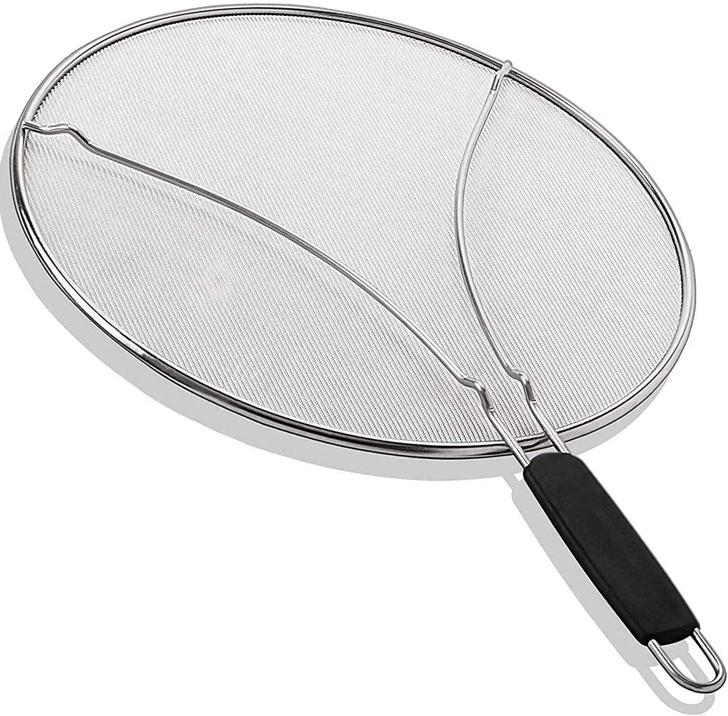 13" Grease Splatter Screen for Cooking | Stainless Steel Oil Splatter Guard and Ultra-Fine Mesh Protects Skin from Burns | TPR Tight-Grip Handle (Only Buy from KAFOOR LLC)