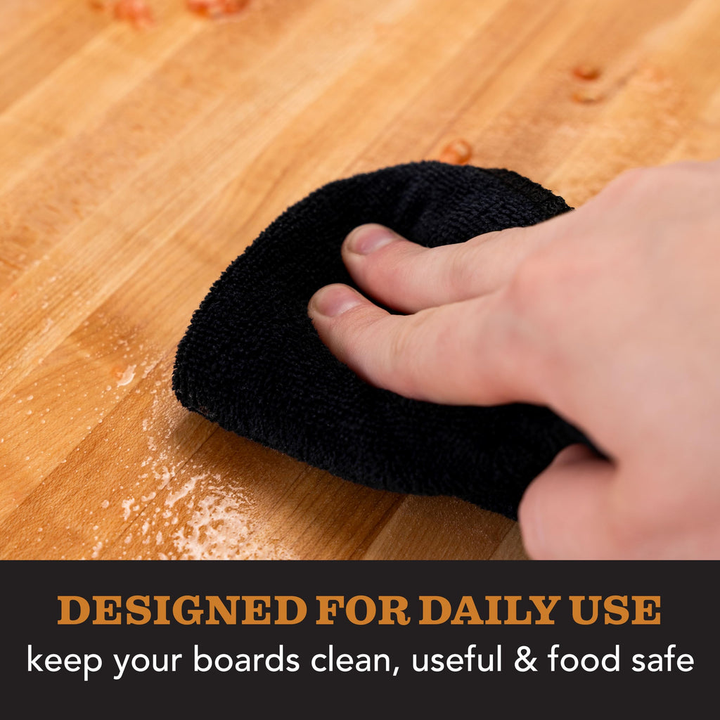 CLARK’S Natural Cutting Board Spray Cleaner with Microfiber Cloth for Wood Countertop – Pure Ingredients Filtered Water, Distilled Vinegar, Castile Soap, Lemon & Orange Citrus Oil Extracts, 12oz