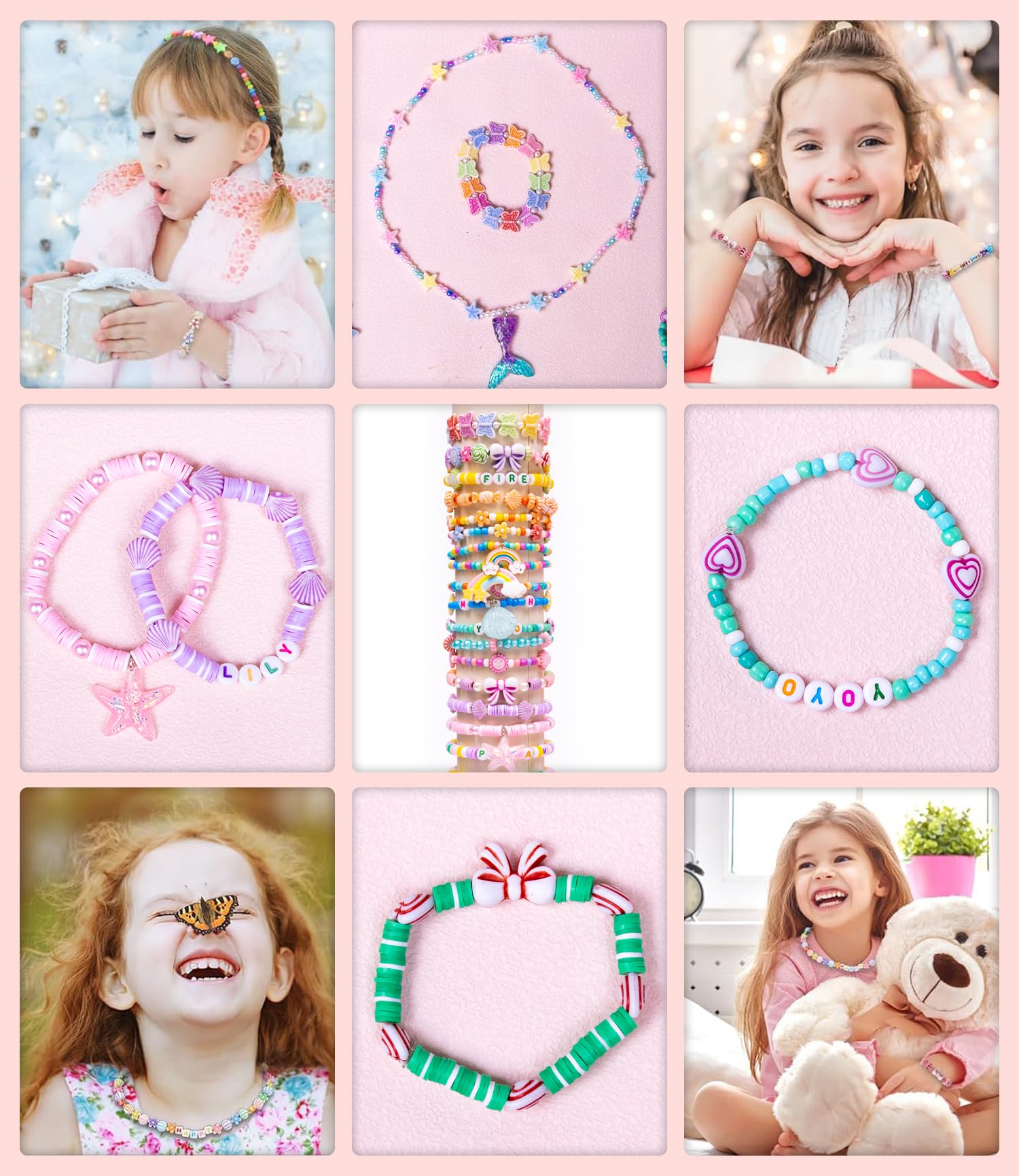 MiuCo Beads for Bracelets Making Kit for Girls Gifts, Art and Crafts for Jewelry Making Kits for Beading Birthday, Party to Friendship Gift