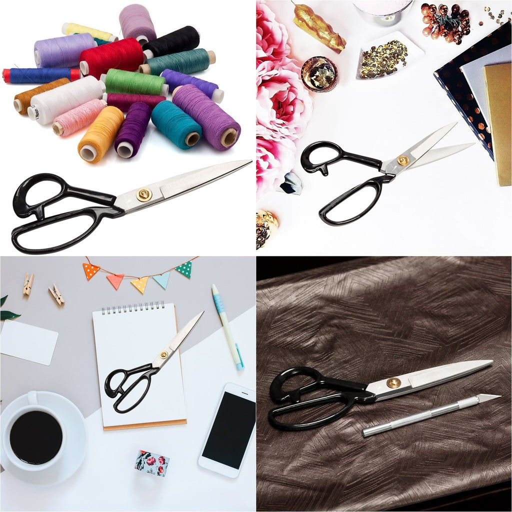 Sewing Scissors Ultra Sharp + Free Craft Knife - 9" Heavy Duty Professional Shears - All Purpose Scissors: Office & Crafts, Perfect for Seamstress, Tailors, Dressmakers, Students, Artists