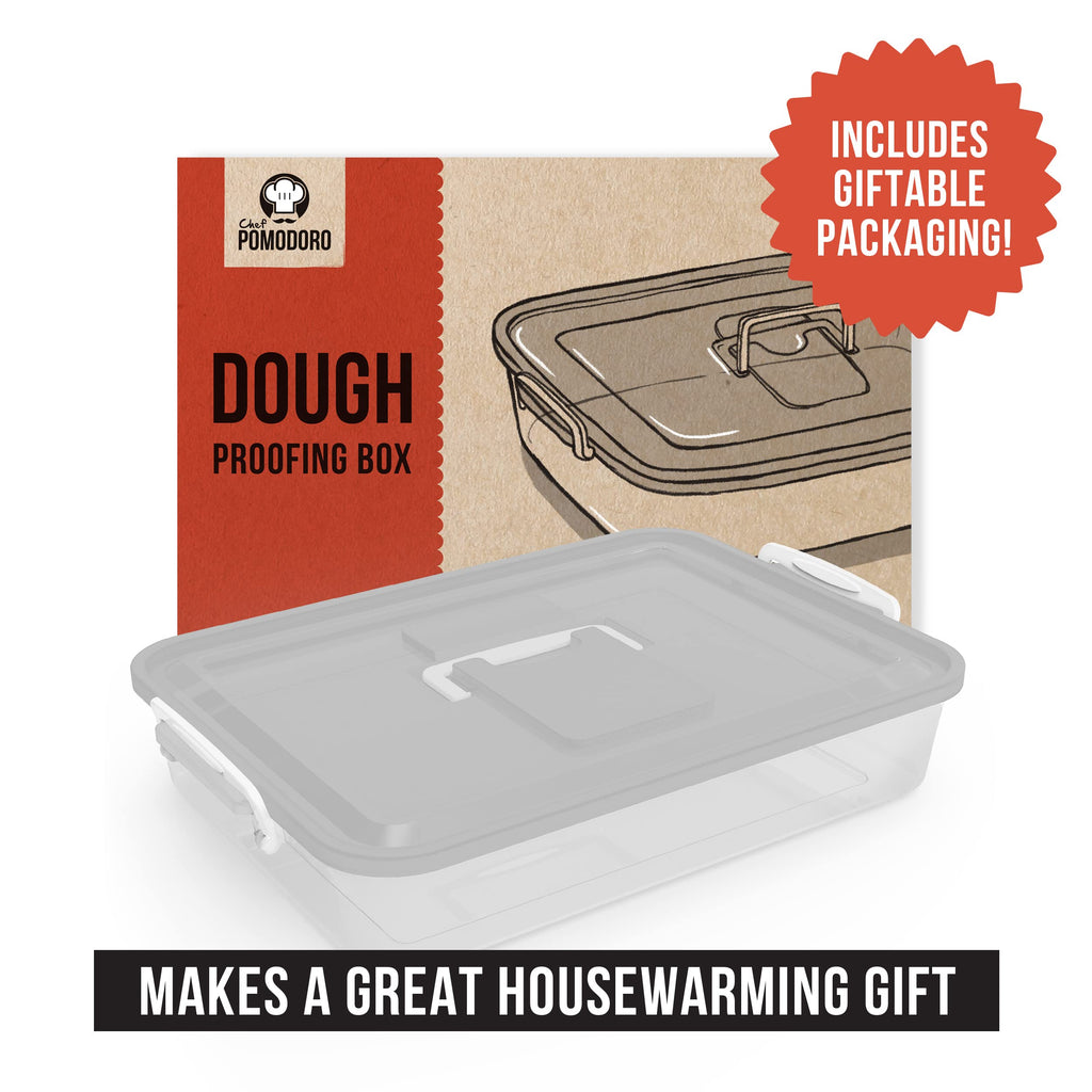 Chef Pomodoro Pizza Dough Proofing Box, Pizza Dough Container, Household Pizza Dough Tray With Convenient Carry Handle (Grey)