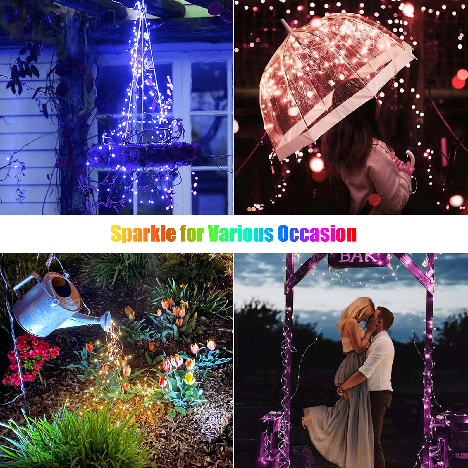 Fairy Lights Plug in - 33 FT 100 LED USB Powered 16 Multi Colors Changing Fairy String Lights with Remote and 13 Flashing Modes for Christmas Bedroom Indoor Outdoor Decor Adapter Included