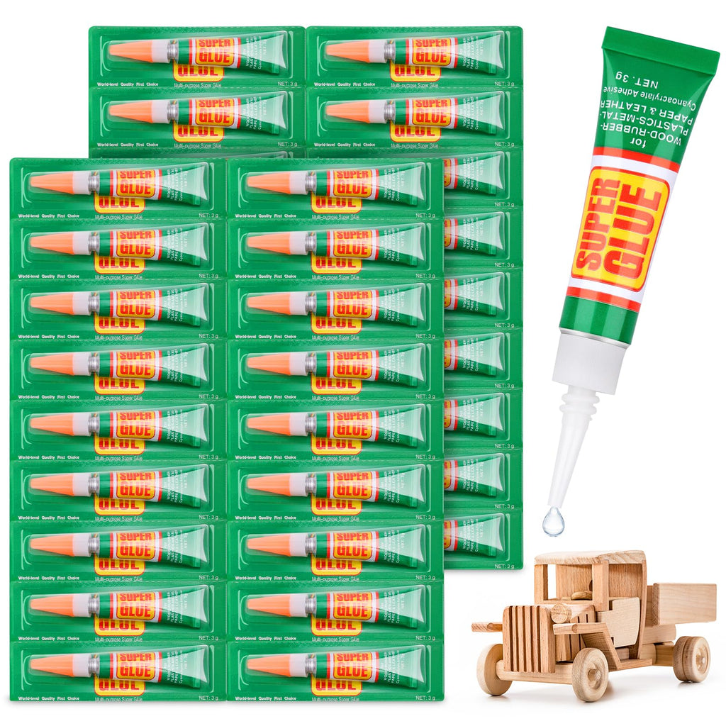 36 x 3g Super Strong Glue for All Purpose, Clear Cyanoacrylate Adhesive Instant Glue Quick Dry Superglue Gel Tubes for Bonding Plastic, Metal, Glass, Leather, Wood, Rubber, Jewelry, DIY Crafts Repair