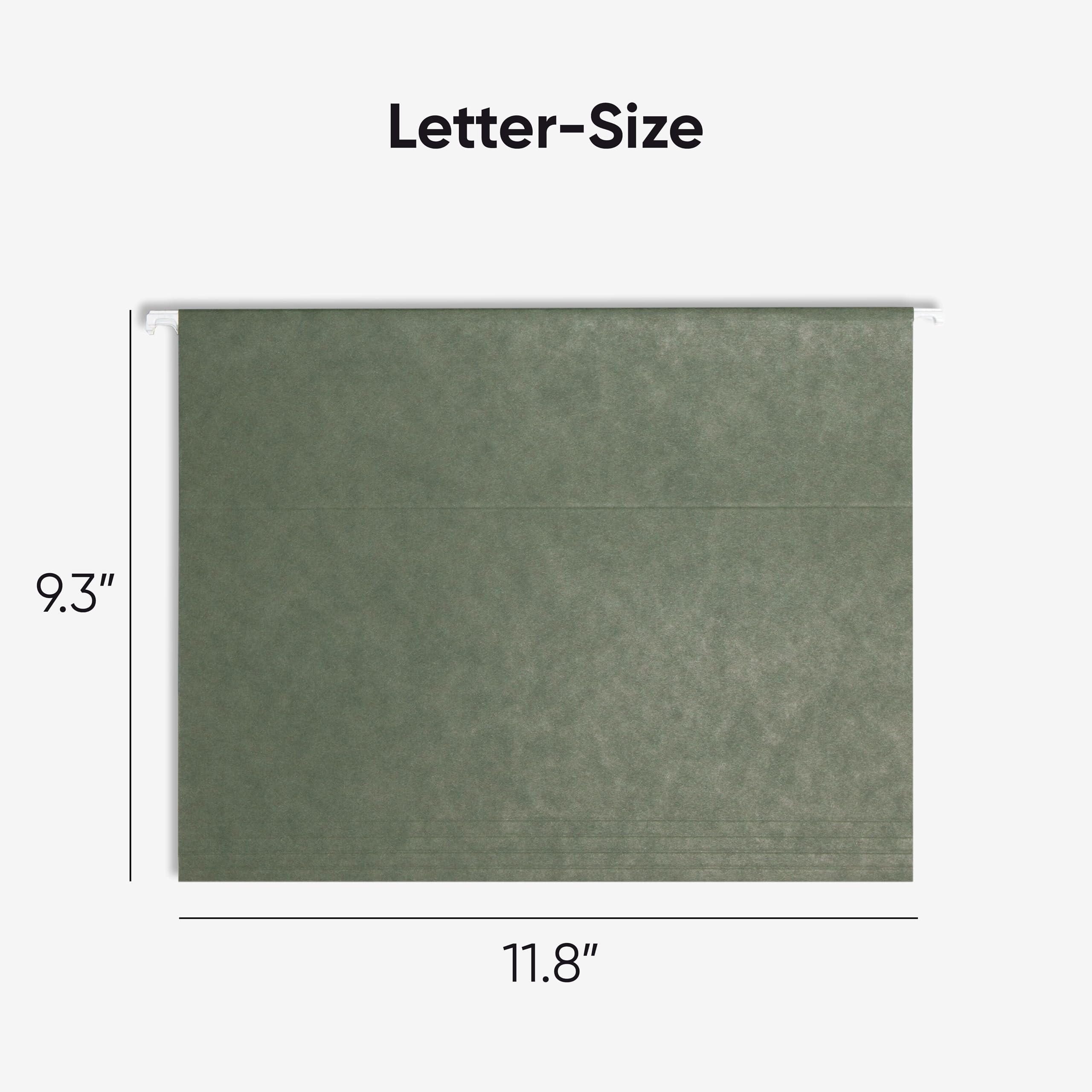 Smead Hanging File Folders, 25-Pack, Letter Size, 1/5-Cut Tabs, Green, Anti-Slip Vertical Filing for File Cabinets, Colour-Coded Home Office, School and Business Organization