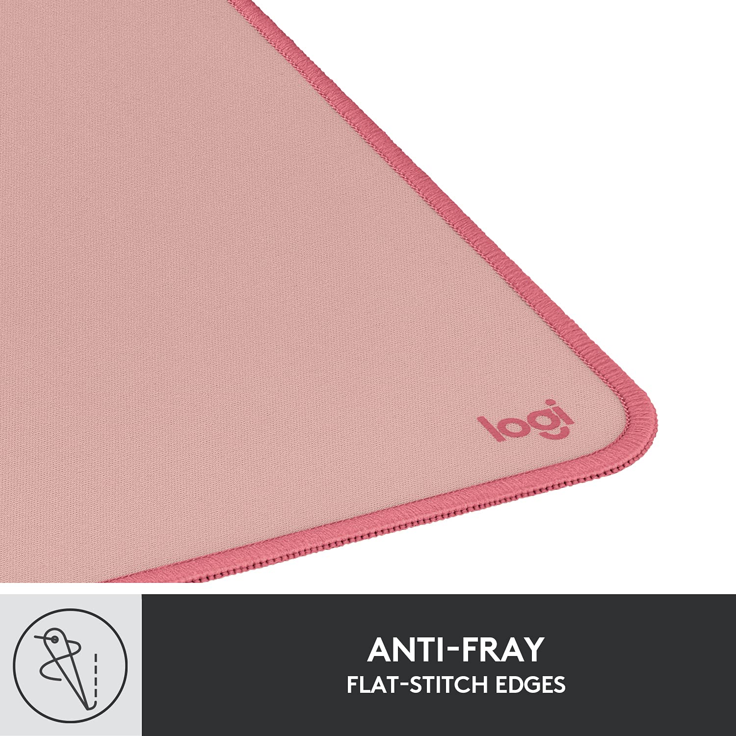Logitech Desk Mat - Studio Series, Multifunctional Large Desk Pad, Extended Mouse Mat, Office Desk Protector with Anti-Slip Base, Spill-Resistant Durable Design, in Darker Rose