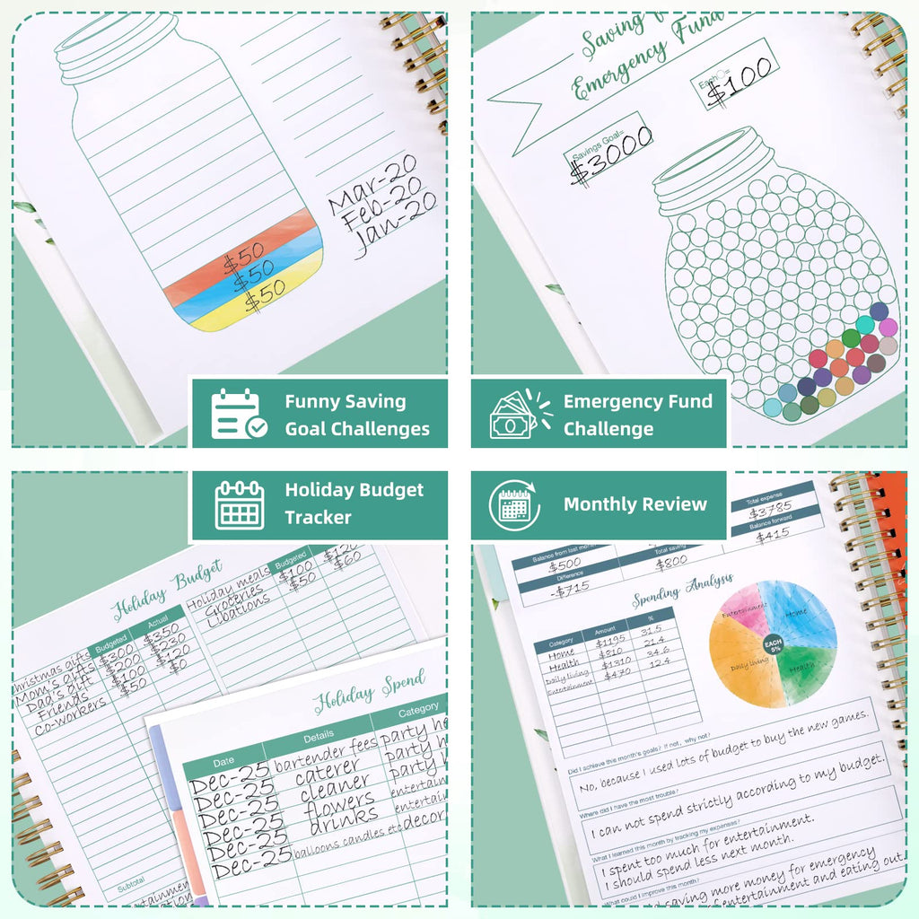 SOLIGT 8.5 x 11 inches Large Budget Planner and Monthly Bill Organizer – Premium Hardcover Budget Book with 12 Pockets – Monthly Budget Planner for Savings, Debt, Expense Tracking – Budget Tracker with Stickers