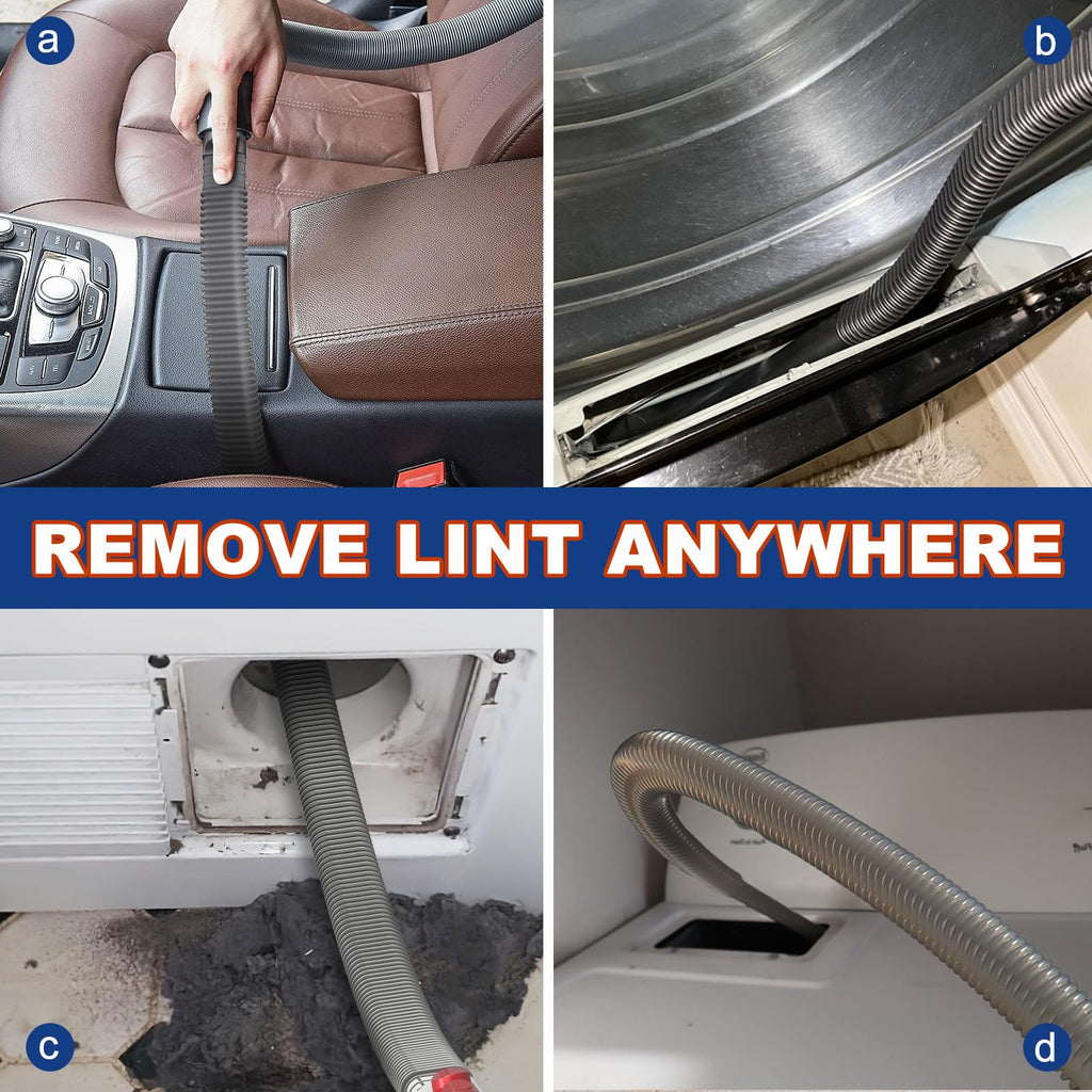 Sealegend Dryer Vent Cleaning Kit Compatible with Dyson Dryer Lint Vacuum Hose Attachment Removes Deep Lint Adapter Compatible with Dyson V7 V8 V10 V11 V15 etc Cordless Vacuum Cleaner, Grey