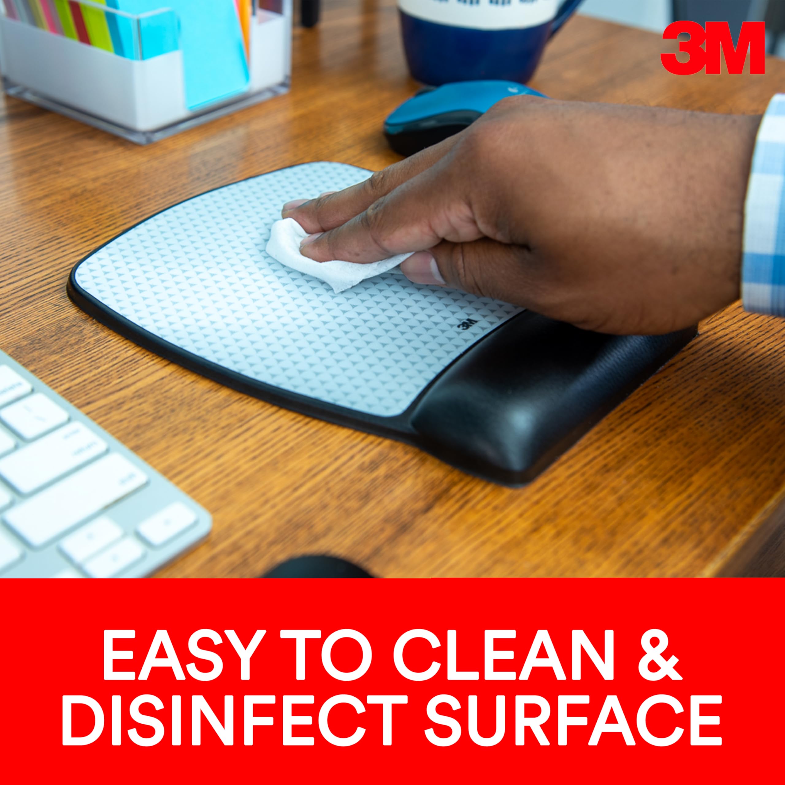 3M Ergonomics Mouse Pad with Gel Wrist Rest, 9.2 and 8.7 Inch, Enhances Mouse at Fast Speeds