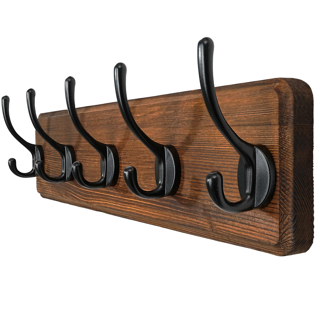 WEBI Coat Rack Wall Mount,Coat Hooks Wall Mounted,16’’ Hole to Hole,Coat Hanger Wall,Hook Rack Rail,5 Hooks for Hanging Coats,Hats,Jacket,Clothes