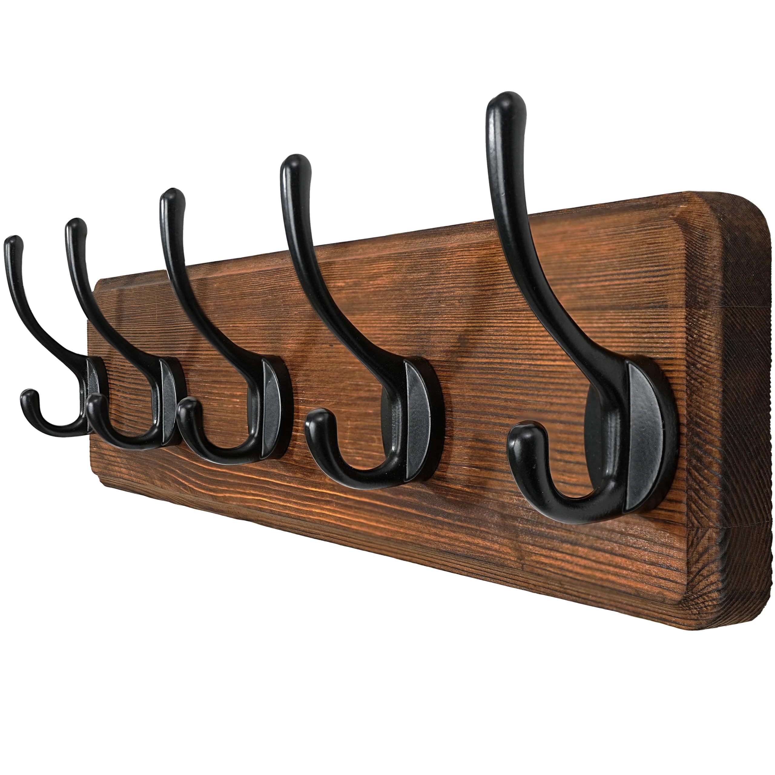 WEBI Coat Rack Wall Mount,Coat Hooks Wall Mounted,16’’ Hole to Hole,Coat Hanger Wall,Hook Rack Rail,5 Hooks for Hanging Coats,Hats,Jacket,Clothes