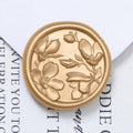 UNIQOOO Wax Seal Stickers - 3D Magnolia Wedding Invitation Envelope Botanical Seal Stickers, 50 Pcs Self- Adhesive Light Gold Stickers, Perfect for Invitation, Christmas, Gift Wrapping, Party
