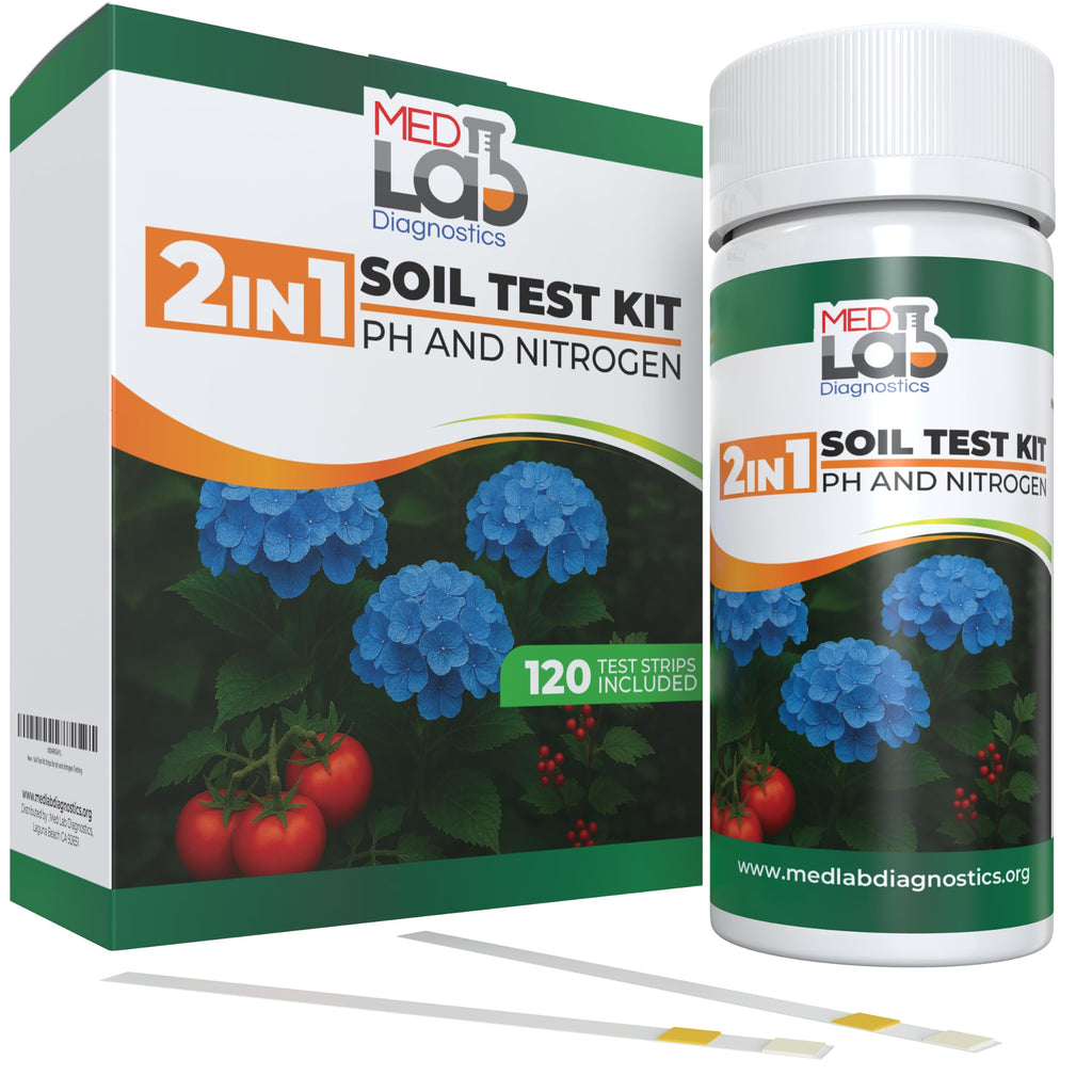 Soil Test Kit- 2-in-1 Soil & Nitrogen Test Strips(120 cnt), Accurate Soil Tester for Garden, Plants, Vegetables, Flowers, and Lawn Care.
