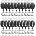 20 Pack Badge Reels Retractable ID Badge Holder with Carabiner Heavy Duty Badge Reel Clip and Key Chain for Work Office