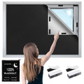 420D Blackout Curtains for Bedroom, 400x145 cm Portable Blackout Blinds with 30 Hook and Loop for 100% Black-Out Window Film, Temporary Black Out Shades for Windows Cover Travel