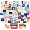 Janvale 100 All Occasion Cards Assortment Box with Color Envelopes，All Occasion Cards Set with Greeting Inside, Large 5 x 7 inch Cards with Stickers and Dividers