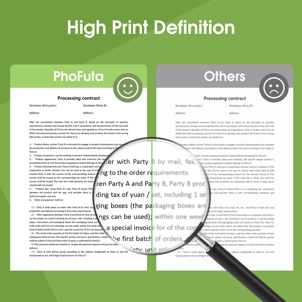 PhoFuta Thermal Paper 8.5 x 11 Size for Portable Printer Compatible With Hprt, Phomemo, Itari M08F MT800, Brother Pocket PJ762/PJ763MFi - Letter Folded Paper 200 Sheets