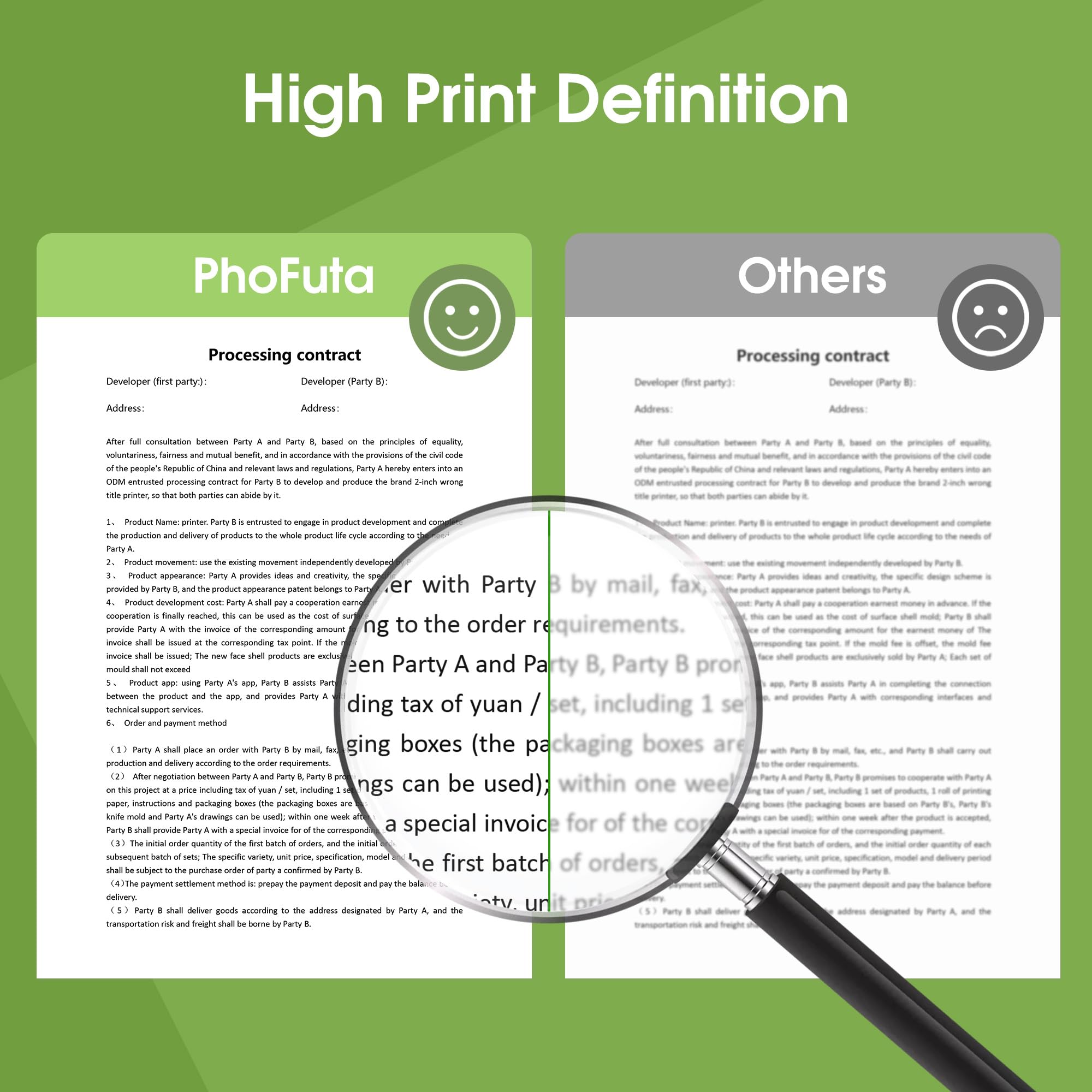 PhoFuta Thermal Paper 8.5 x 11 Size for Portable Printer Compatible With Hprt, Phomemo, Itari M08F MT800, Brother Pocket PJ762/PJ763MFi - Letter Folded Paper 200 Sheets