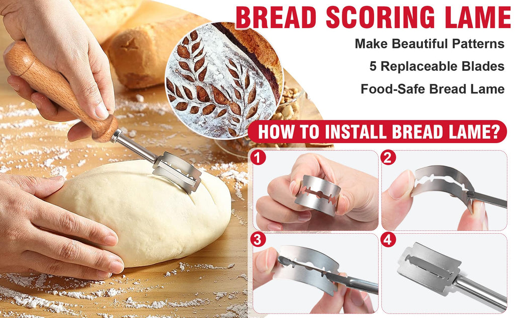 Banneton Proofing Basket Set - 9" Round & 10" Oval with Liners & Covers & Bread Lame | Cotton Rope Sourdough Bread Proofing Basket, Sourdough Tools Baking Supplies Gifts for Bakers, Women, Wife, Mom