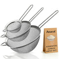Anaeat Fine Mesh Strainers - Premium Stainless Steel Colander Sieve Sifters, with Durable Mesh and Sturdy Handle, Great for Sifting Dry Ingredients, Flour, Pastas, Rice, Food, Tea (3.15"+5.5"+7.87")