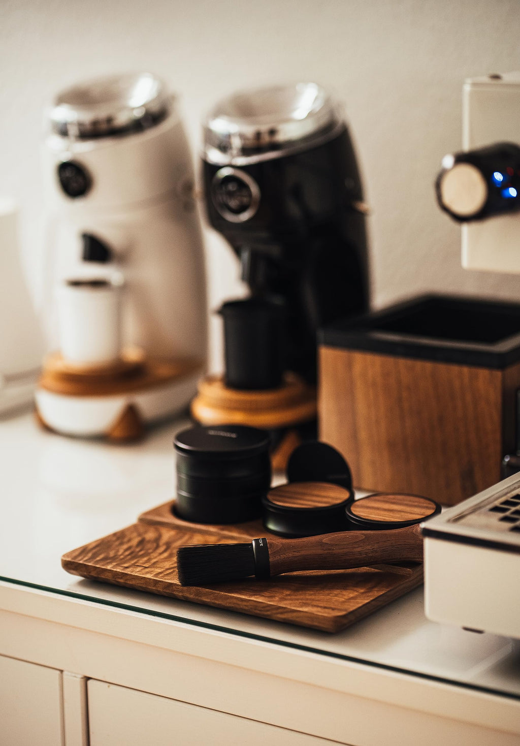 Normcore Barista Brush - Genuine American Walnut Wood Handle Espresso Cleaner - Coffee Bar and Grinder Cleaning Tool