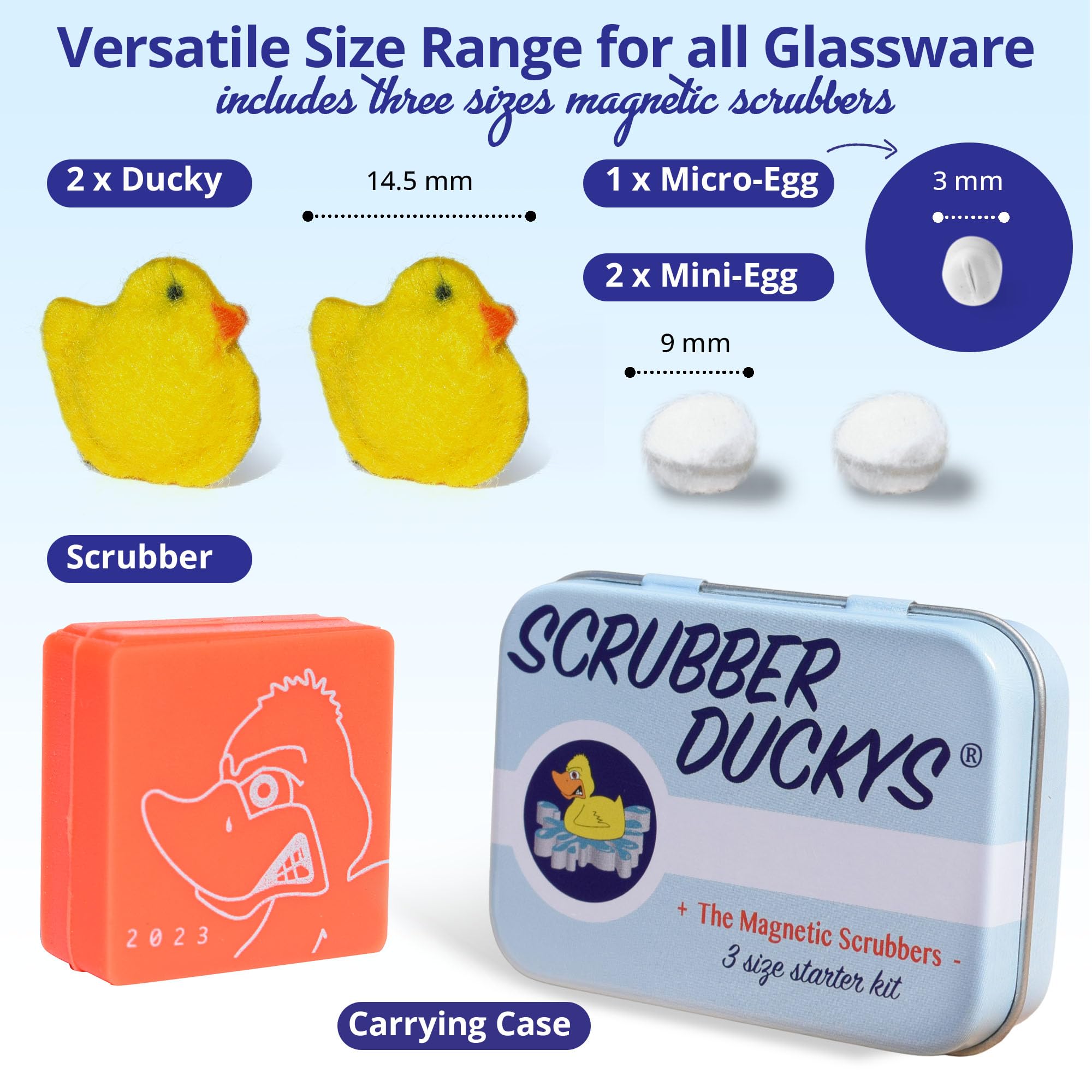 Super Scrubber Duckys Version 2.0 (Included: Free Mini Egg Scrubber and Extra Ducky Scrubber)