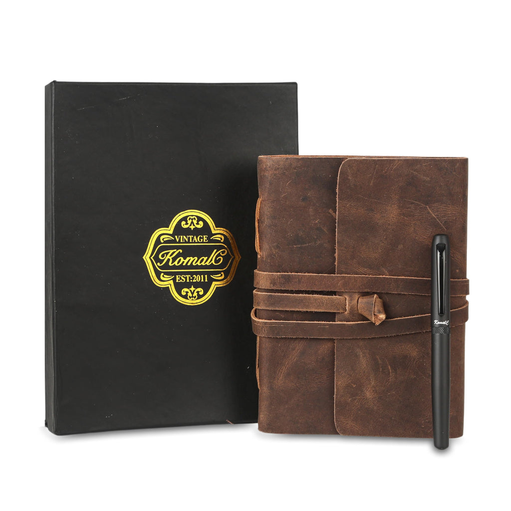 Leather Journal Lined Paper with luxury pen Handmade Leather Journal/Writing Notebook Diary/Bound Daily Notepad for Men & Women Medium, Writing pad Gift for Artist, Sketch