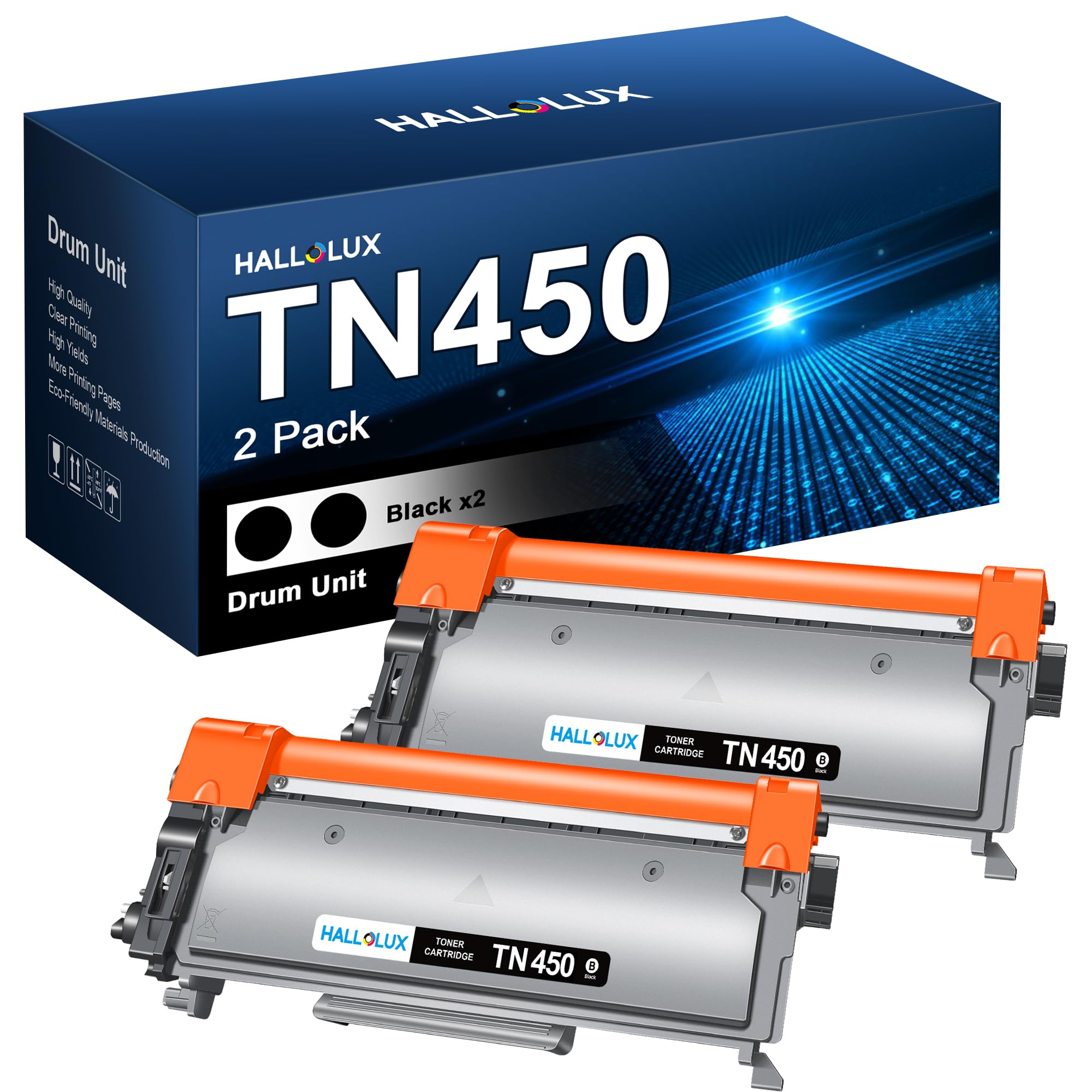 TN450 TN420 Toner Cartridge Replacement for Brother TN 450 TN 420 TN-450 TN-420 High Yield Compatible for HL-2130 2132 2220 2240 MFC 7860 7070DW 7360N DCP-7065DN 2840 2940 Priner