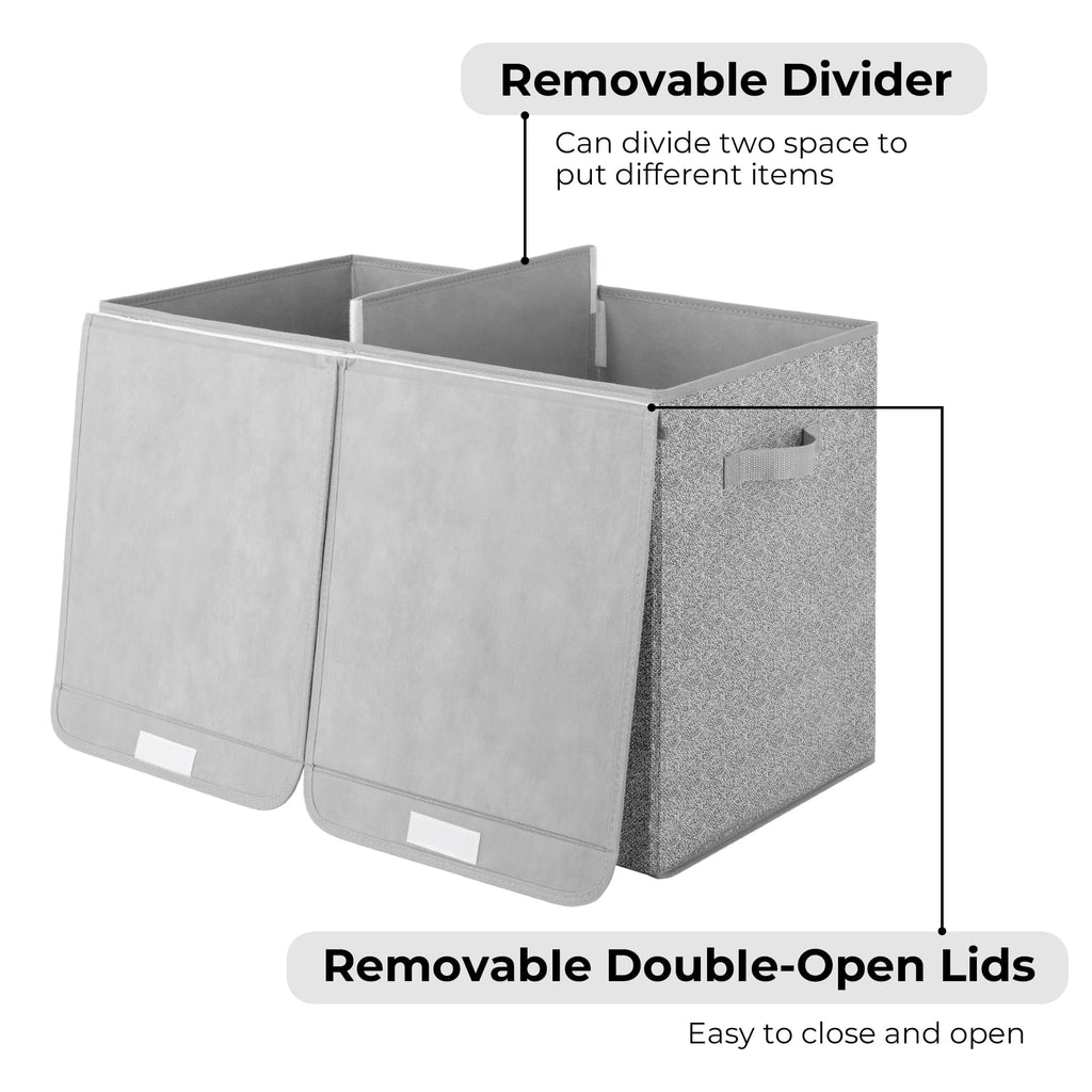 GRANNY SAYS Extra Large Storage Box with Lid, Pack of 1 Fabric Storage Chest, Organizer and Storage Bins for Living Room, Dust-proof Storage Container, Grey