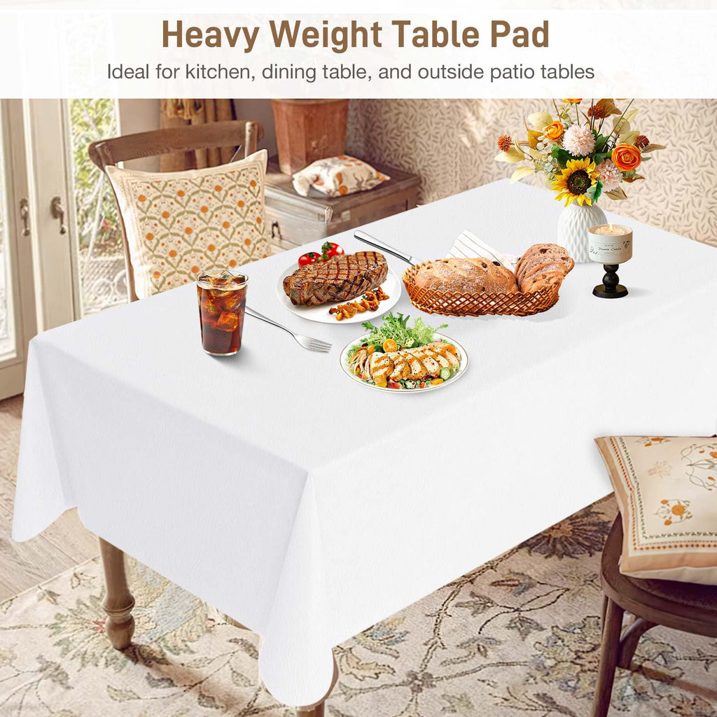 Table Protector Pad with Flannel Backing, Heavy-Duty Vinyl Table Padding Under Tablecloth, Waterproof, Heat Resistant, 72 x 54 inches, Rectangular