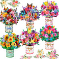 6 Pack Paper Flower Pop Up Cards, Flower Bouquet Card Popup 3D Greeting Cards for Mother's Day, Graduation, Anniversary, Birthday, Congratulations, Get Well, Home Decor, with Envelope and Note