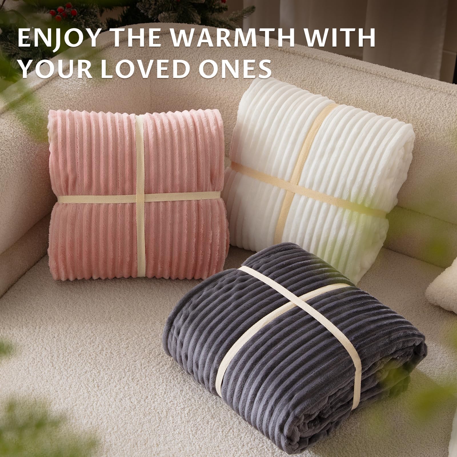 Reaks Electric Heated Throw Blanket, Silky Soft Flannel & Sherpa Heating Blanket Throw with 5 Heat Levels & 3 Hours Auto Off, Warm Gifts for Women Mom Grandma, ETL Certified (50x60 inches, White)