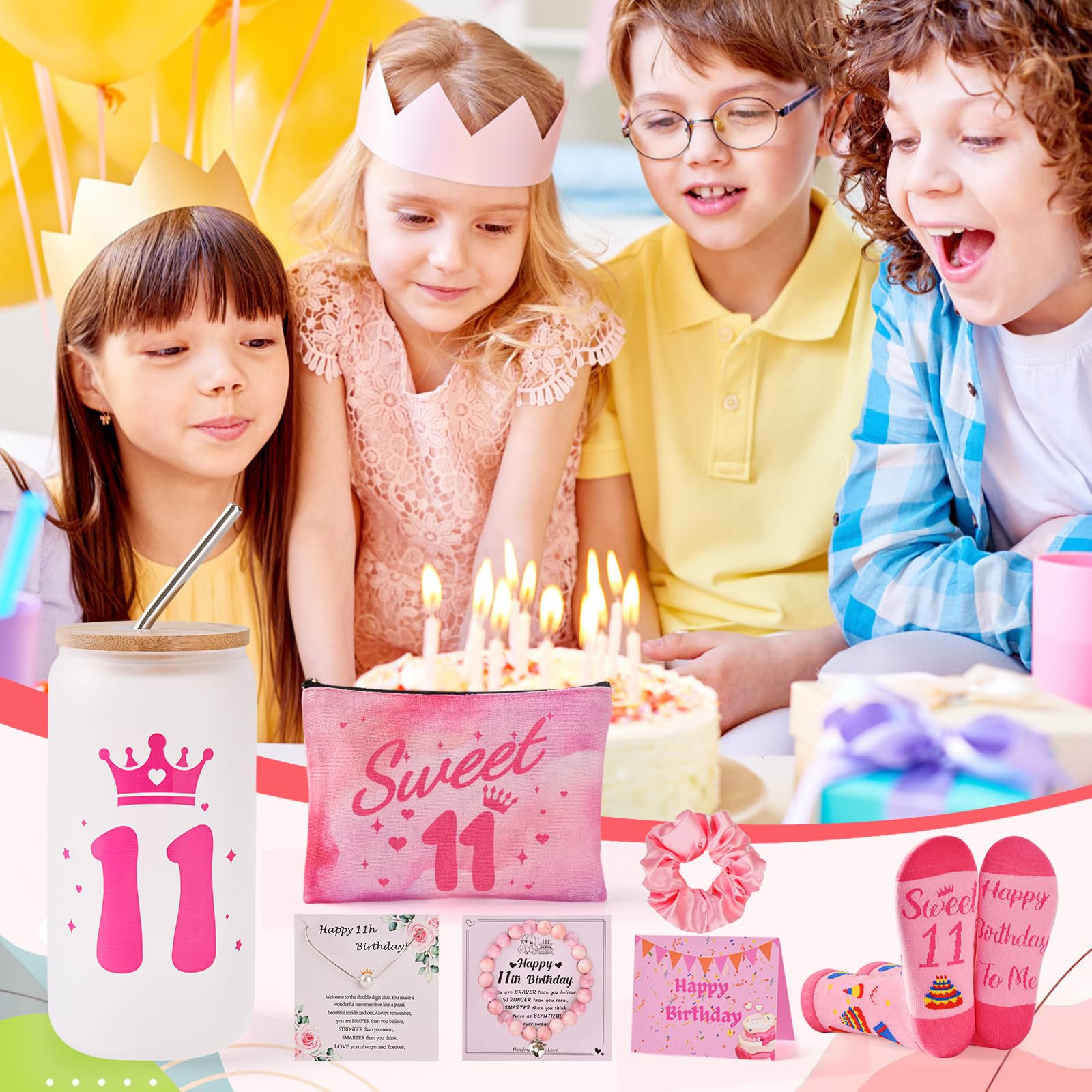 11th Birthday Gifts for Girls- Thoughtful Present Set for Daughters, Sisters & Nieces,Unique 11 Year Old Girl Gifts,Trendy Teen Girl Presents with Party Decorations (11th Birthday Gifts)