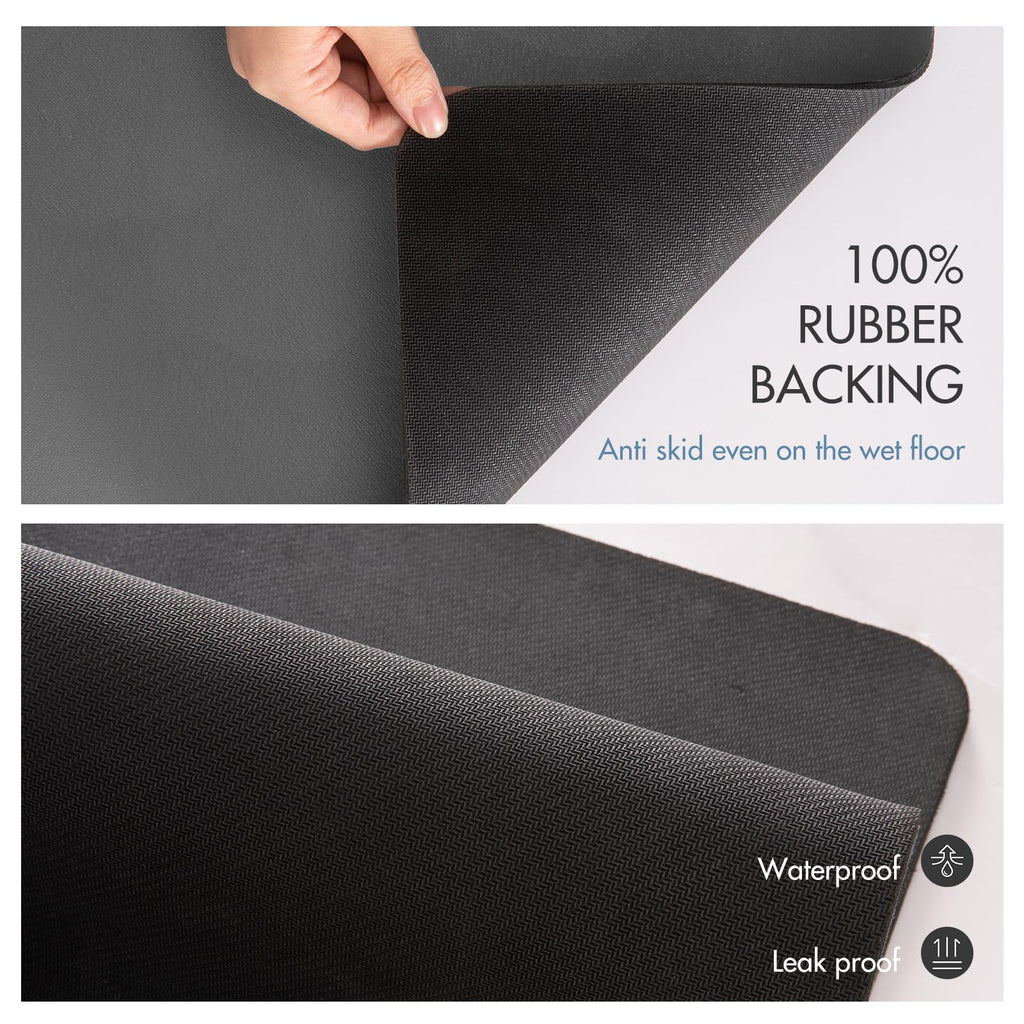 Drying Mat for Kitchen Countertops, Coffee Mat Hide Stain Rubber Backed Absorbent Dish Drying Mat