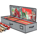 Wrapping Paper Storage Container – Fits up to 27 Rolls 1 3/8” Diam. - Underbed Gift Wrap Organizer Bags, Wrapping Paper Rolls, Ribbon, and Bows - Under Bed- Durable Material 600D - Up to 40” Rolls