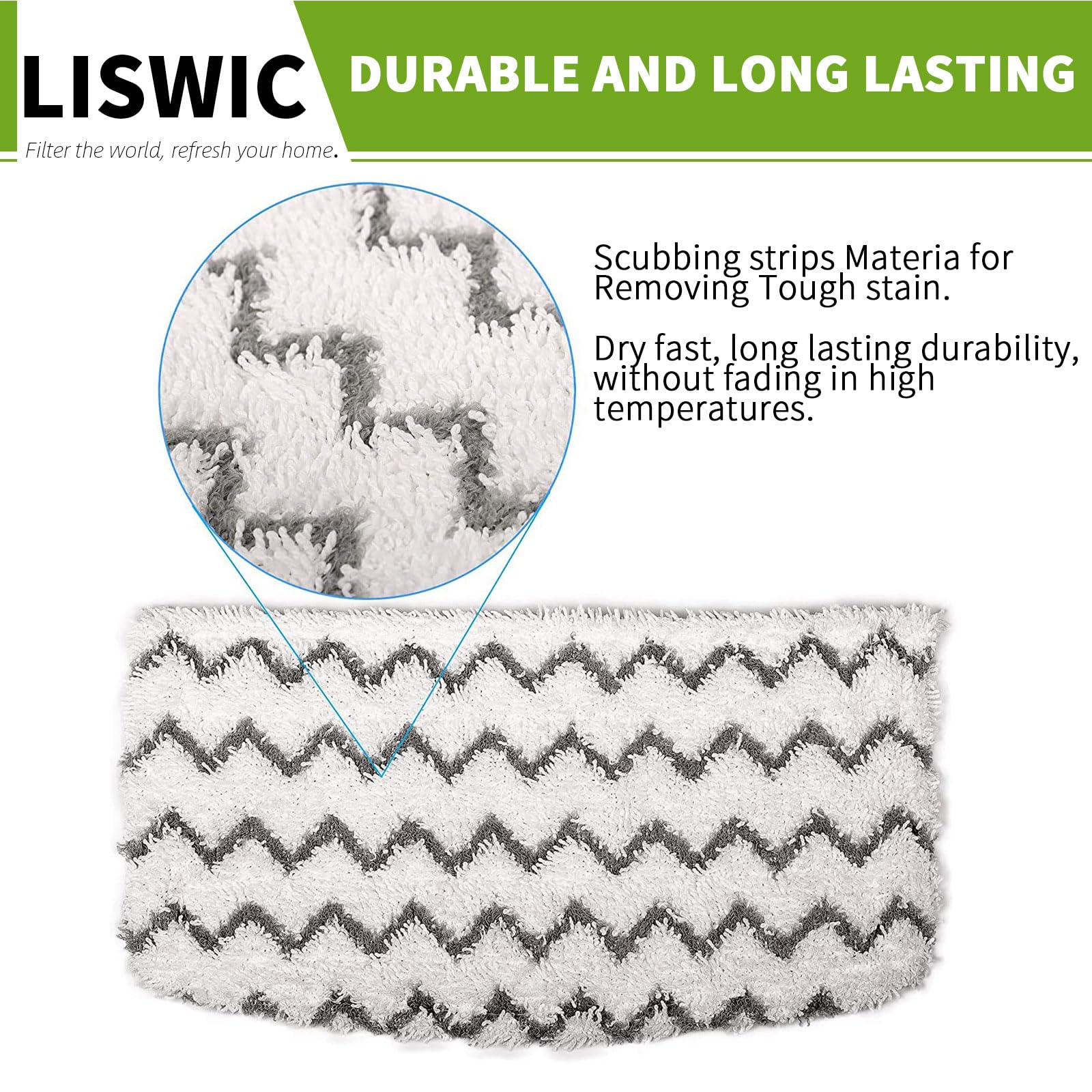 4 Packs Dirt Grip Microfiber Pads Replacement for Shark Steam Mop S1000 S1000A S1000C S1000WM S1001C Vacuum Cleaners