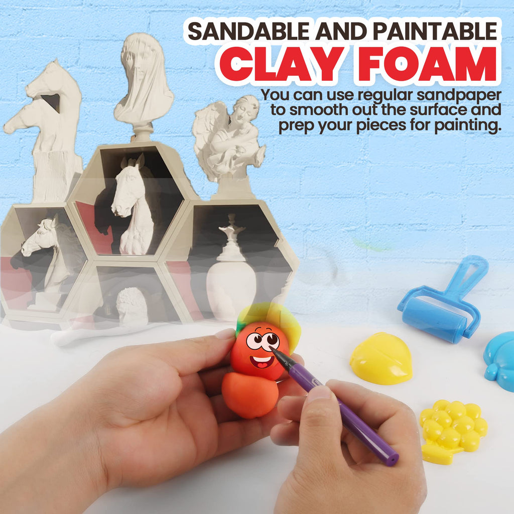 3.3 lbs Moldable Cosplay Foam Clay (White) – High Density and Hiqh Quality for Intricate Designs | Air Dries to Perfection for Cutting with a Knife or Rotary Tool, Sanding or Shaping