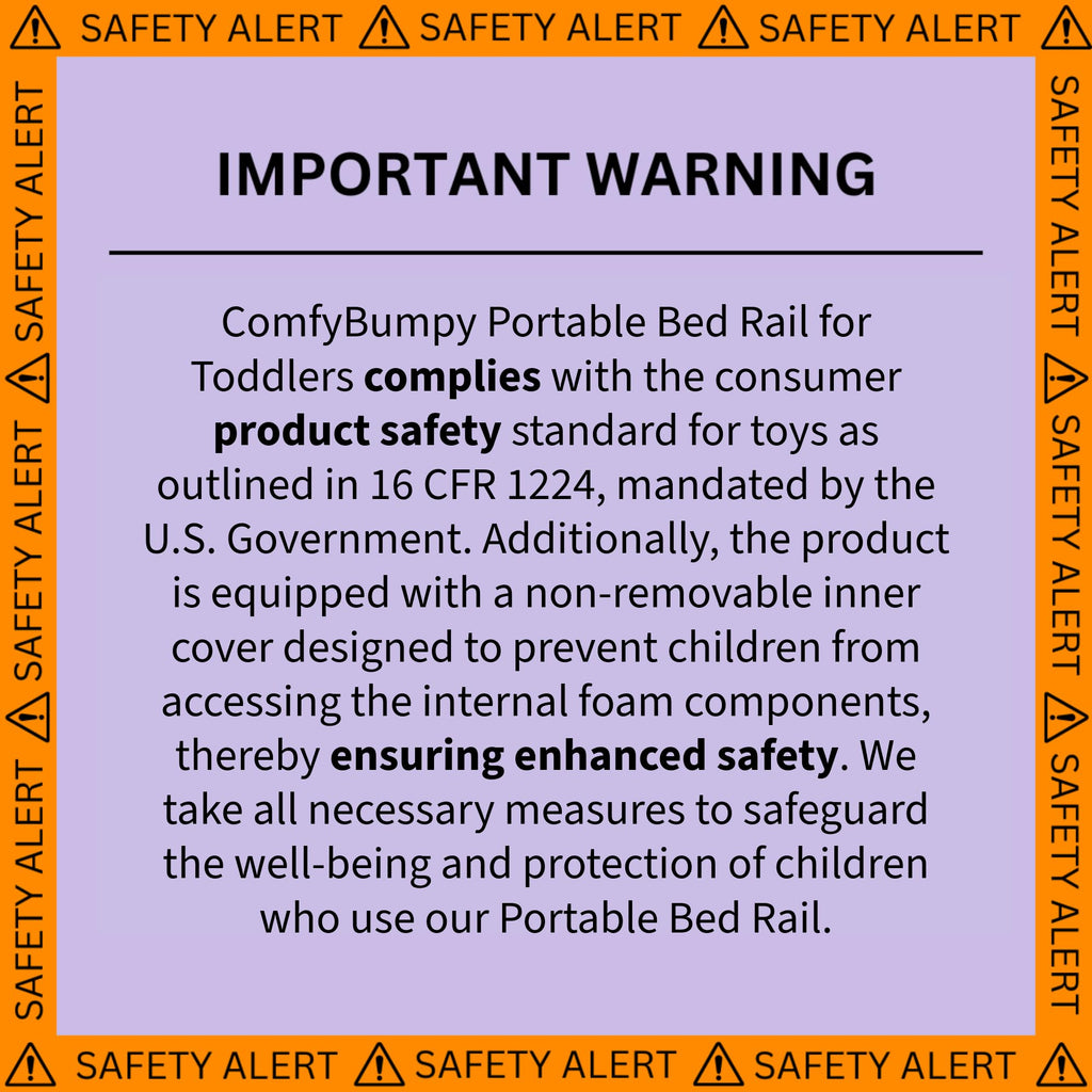 ComfyBumpy Bed Bumper for Toddlers 52" x 5" – Foam Rail Guard with Non-Slip Stability | Safer & More Secure Convex Design | Fits Twin, Full, Queen & King Mattresses