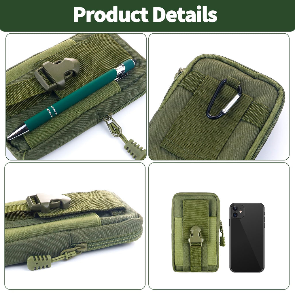 7 Piece Waterproof Notebook Set, 3 X 5 Inch Write in The Rain Notebook All Weather with Pen and Waterproof Multi Functional Waist Pack for Outdoor Activities Recording (Army Green)