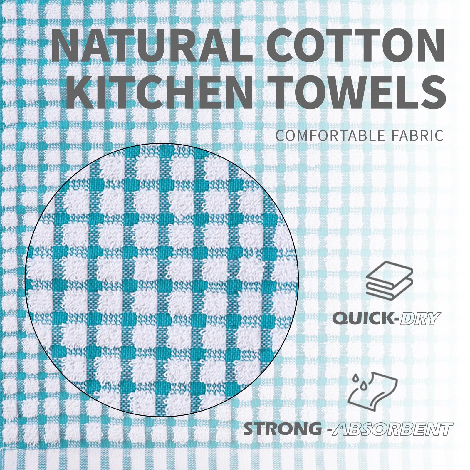 Oeleky Dish Towels for Kitchen, Cotton Kitchen Towels for Drying Dishes Pack of 8 (Multi B, 15X26 inches)