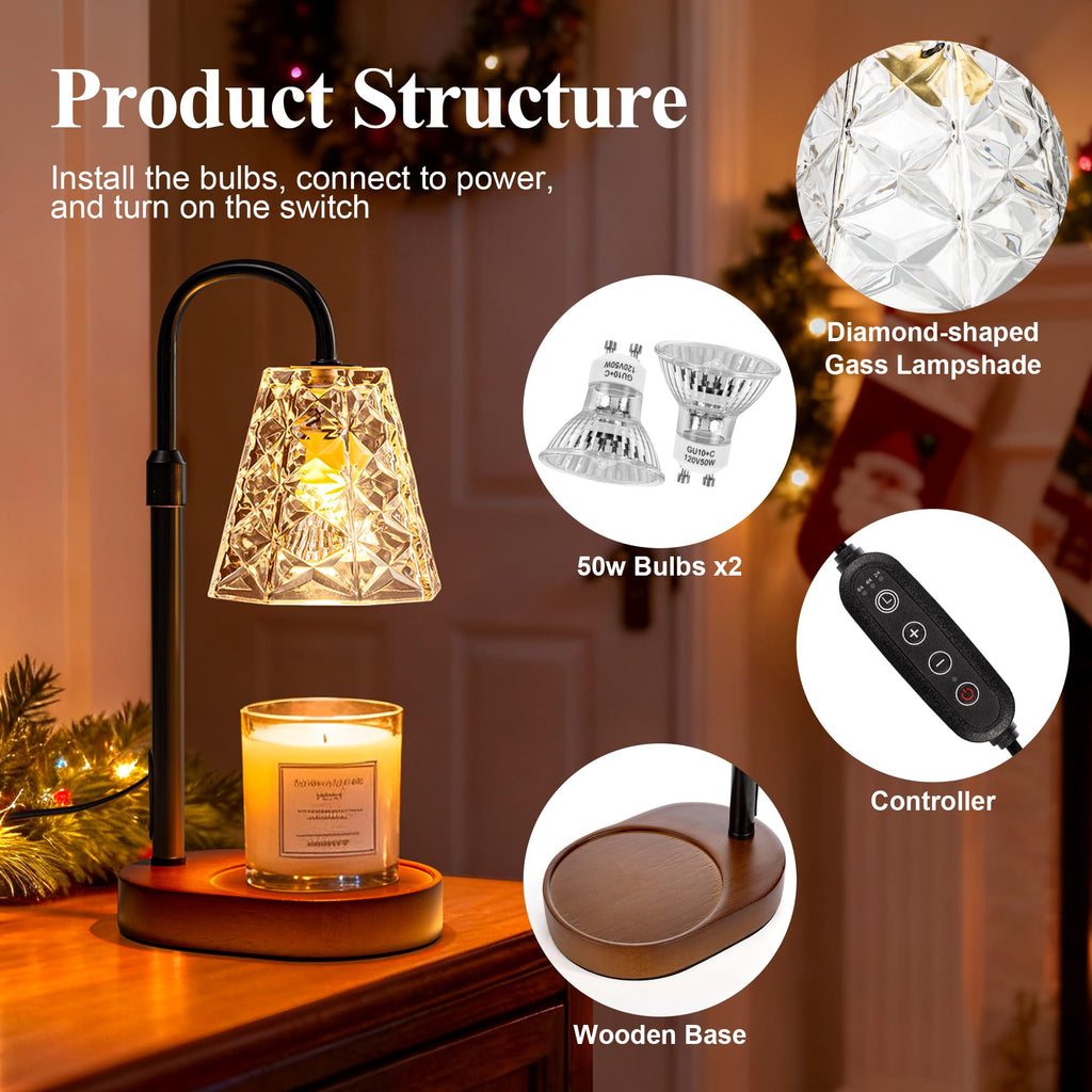 ESUNYD Candle Warmer Lamp with Timer, Birthday Gifts for Women Mom, House Warming Gifts New Home, Wax Melt Warmer for Scented Jar