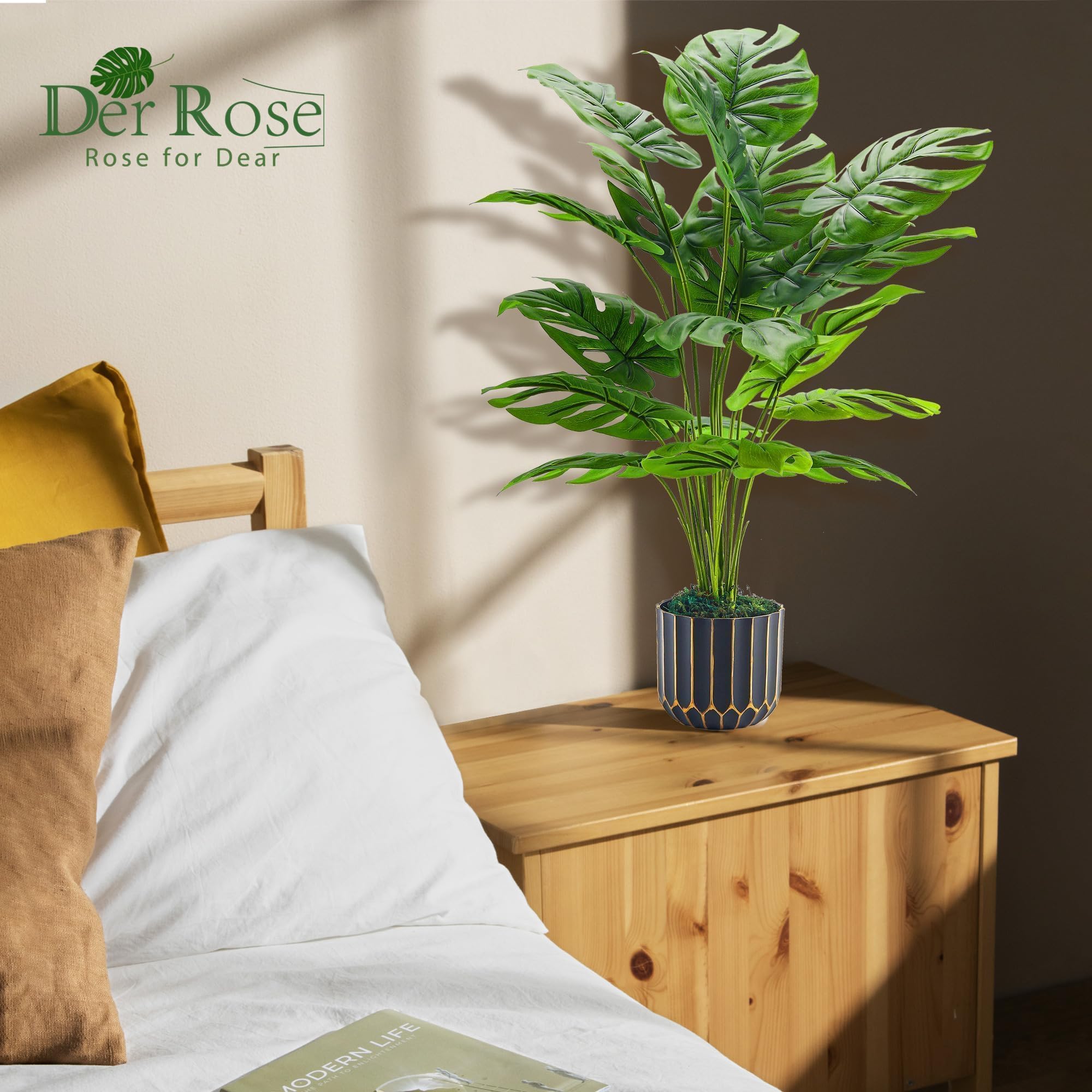 Der Rose Fake Plants Tall 28'' Artificial Plants for Living Room Home House Decor Indoor