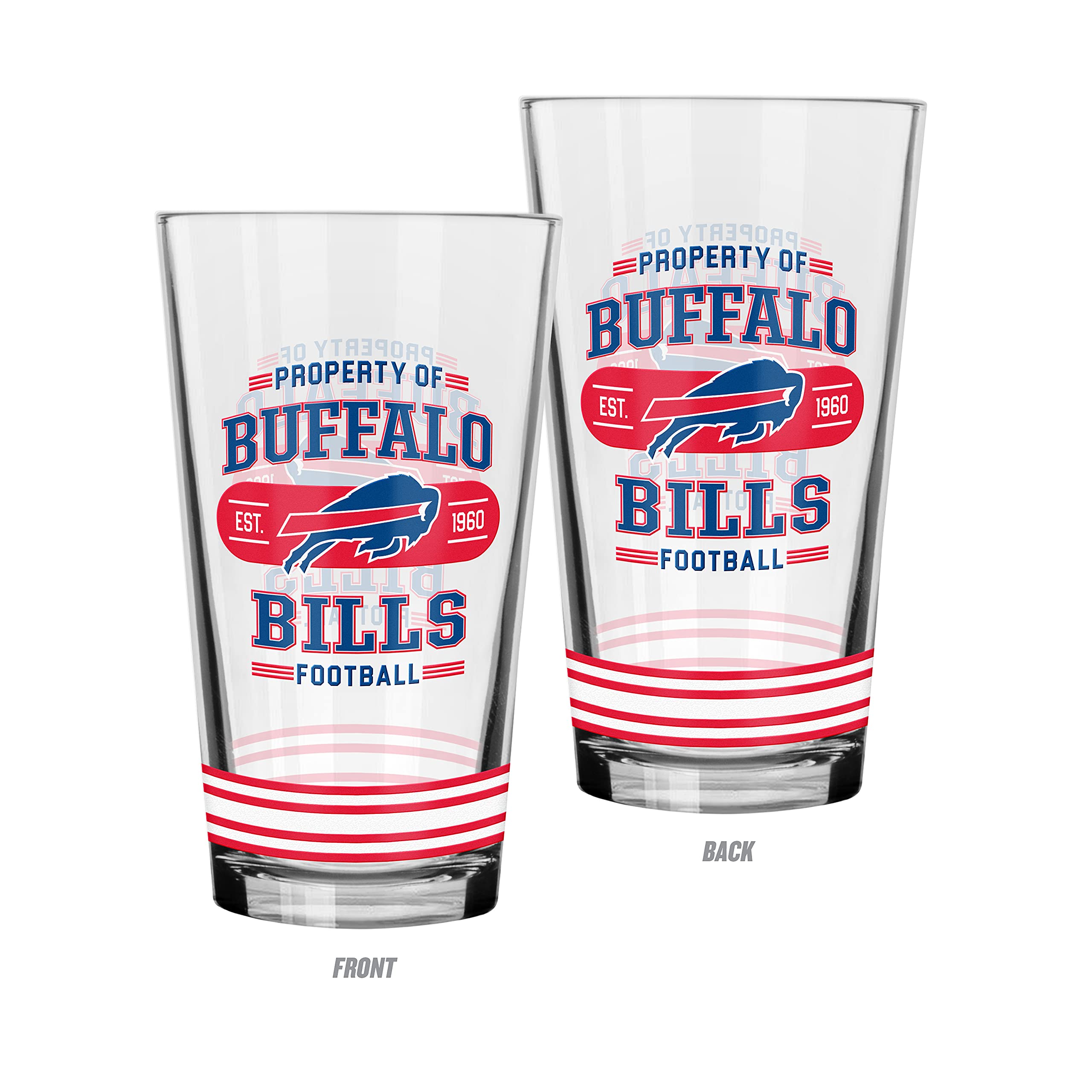 The Sports Vault by Inglasco NFL Buffalo Bills Property of Mixing Glass, 2-Pack