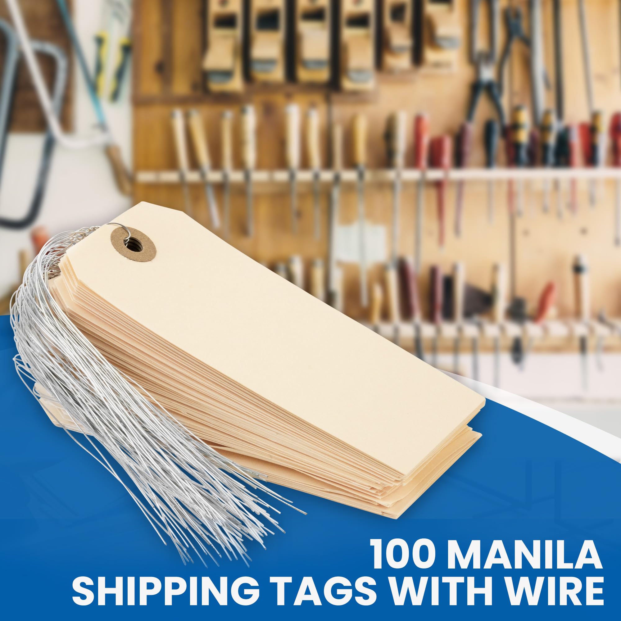 Perco Manila Shipping Tags #5 12x6 cm with Metal Wire Pack of 100