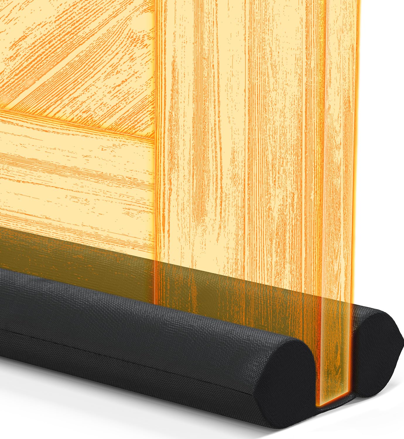 Everlasting Comfort 2 Sided Under Door Draft Stopper for Bottom of Doors - Quick Install, Keeps Heat in & Cold Air Out - Sound Proofing Strip Gap Filler, Noise Blocker -Fits 76-91cm -Black