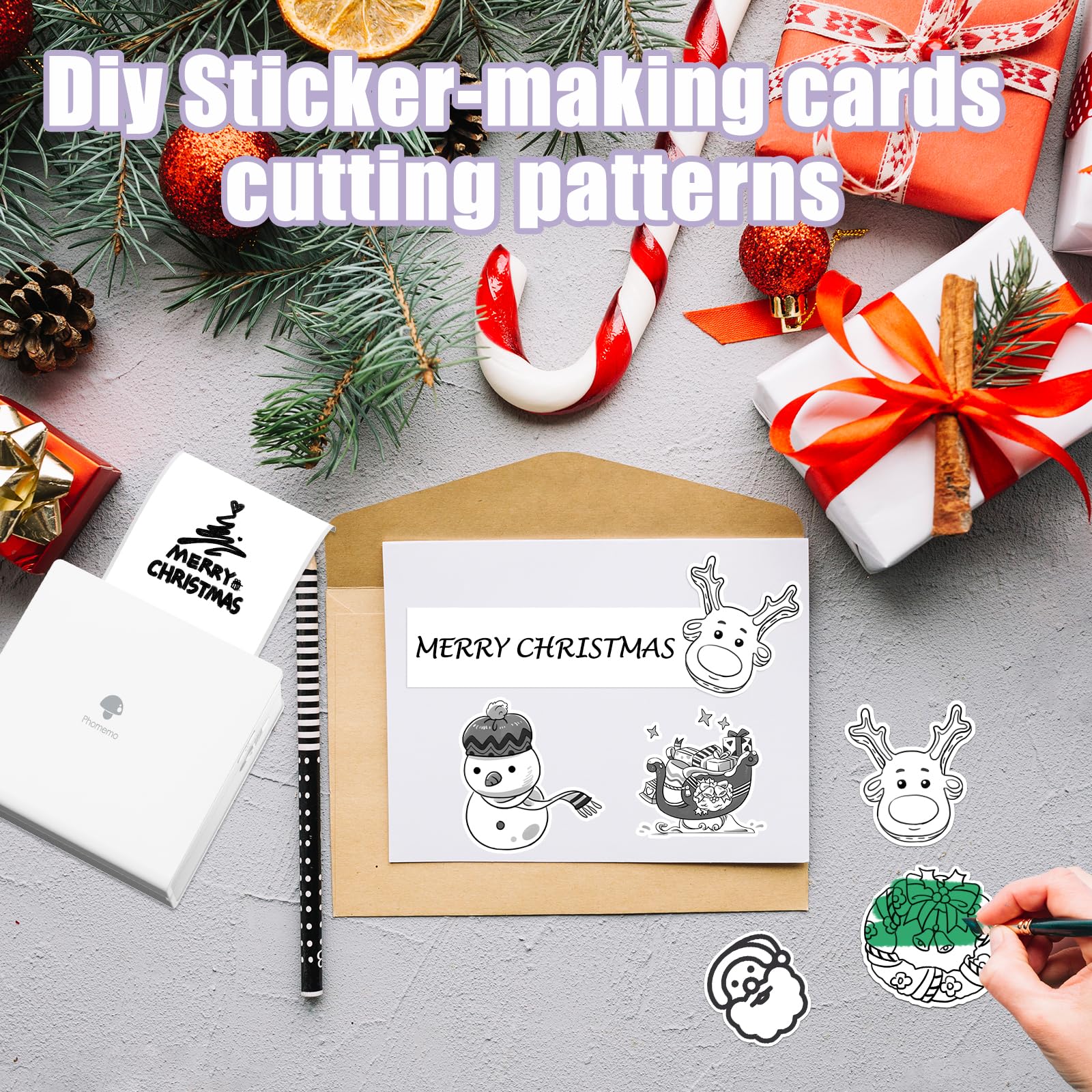 Memoking White Thermal Sticker Paper 50mm, Compatible with T02/M02/M04S/M04AS Mini Sticker Maker, HD Adhesive Thermal Printer Paper for Kids Suitable for Study Notes, List, Gift, 3.5m/Roll, 3 Rolls