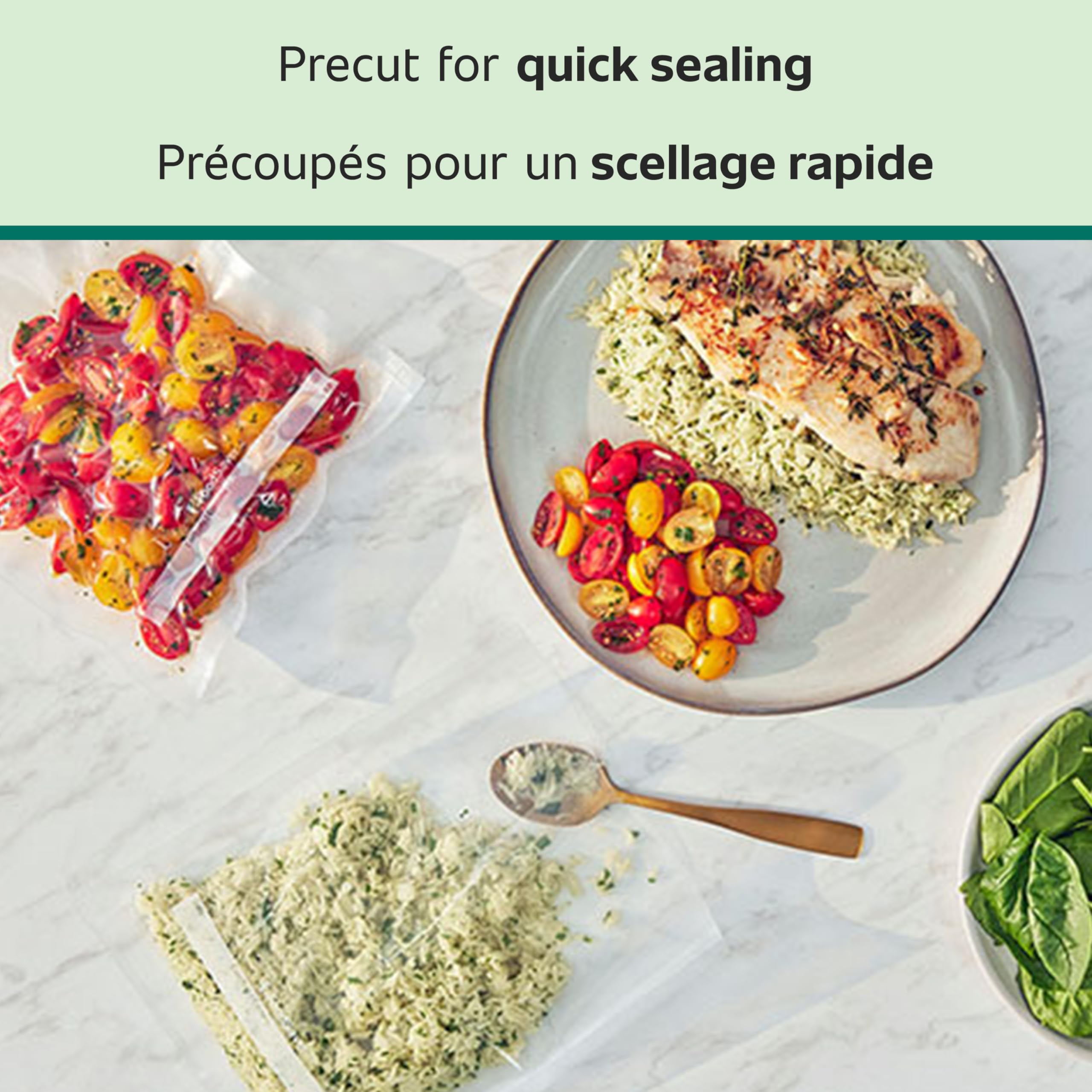 FoodSaver Vacuum Sealer Bags, Vacuum Seal Storage Bags for Airtight Food Storage and Sous Vide, Gallon Size Bags (3.78 L), 32 Count