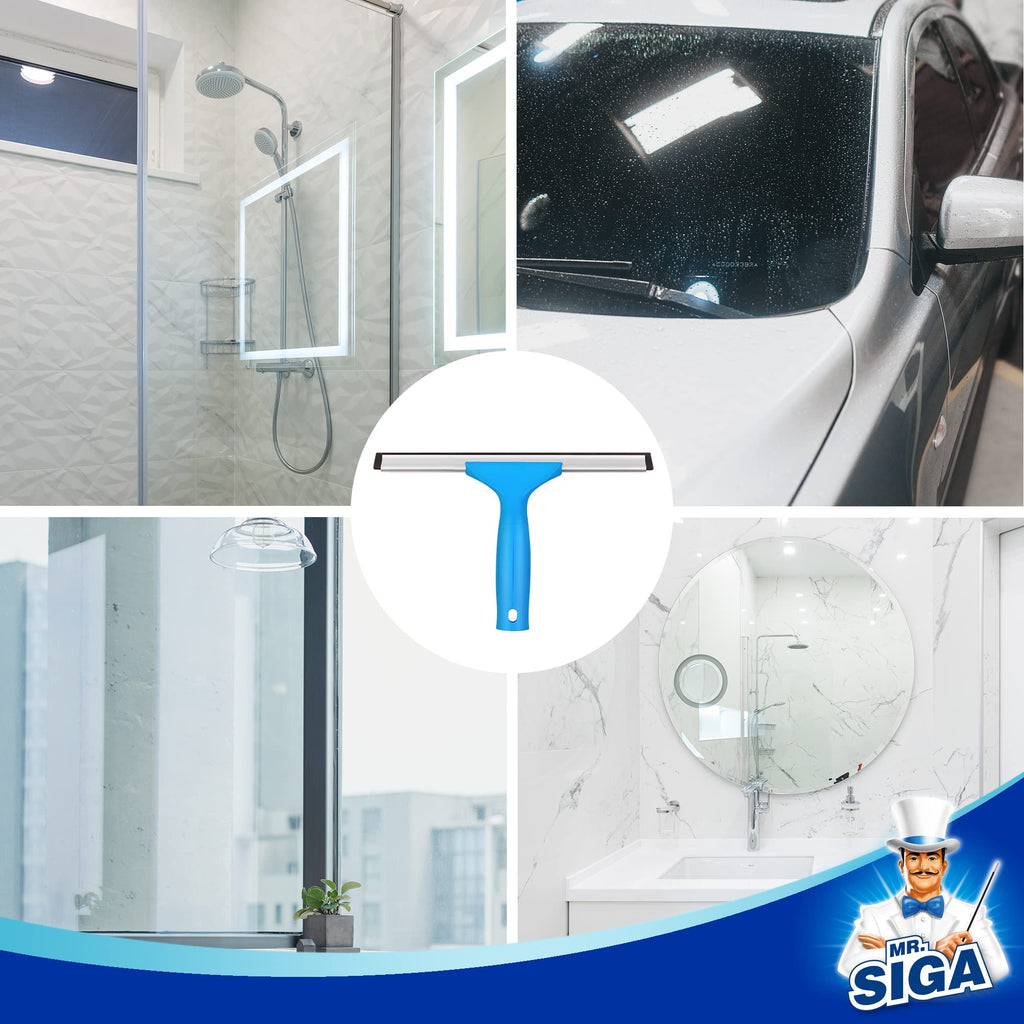 MR.SIGA 25cm Window Cleaning Combo - Squeegee & Microfiber Window Washer